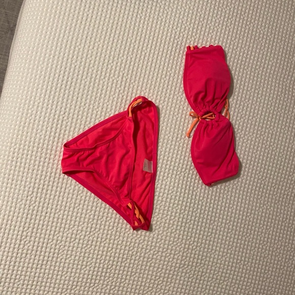target pink and orange bandeau bikini - Picture 3 of 4